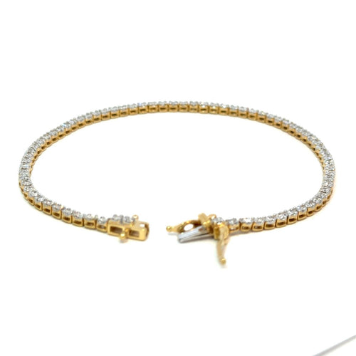 1 ctw lab-grown diamond tennis bracelet — angle view