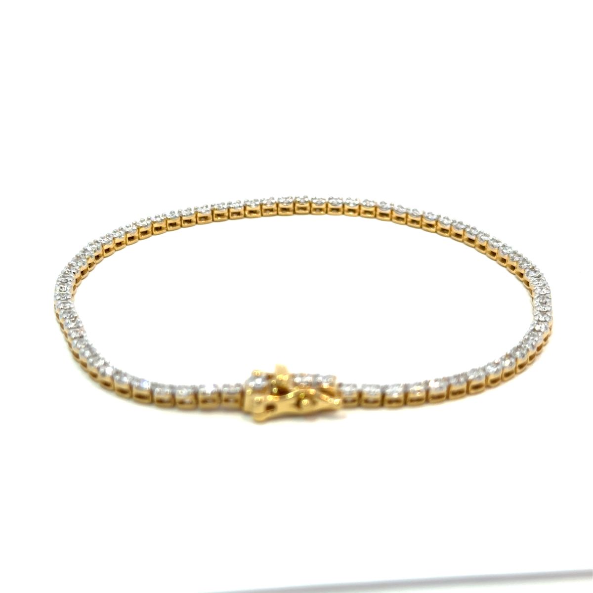 1 ctw lab-grown diamond tennis bracelet — detail