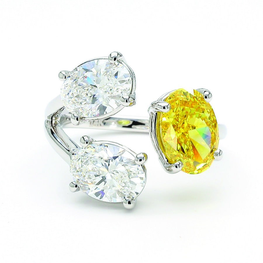 Fancy 3-Stone Oval Ring