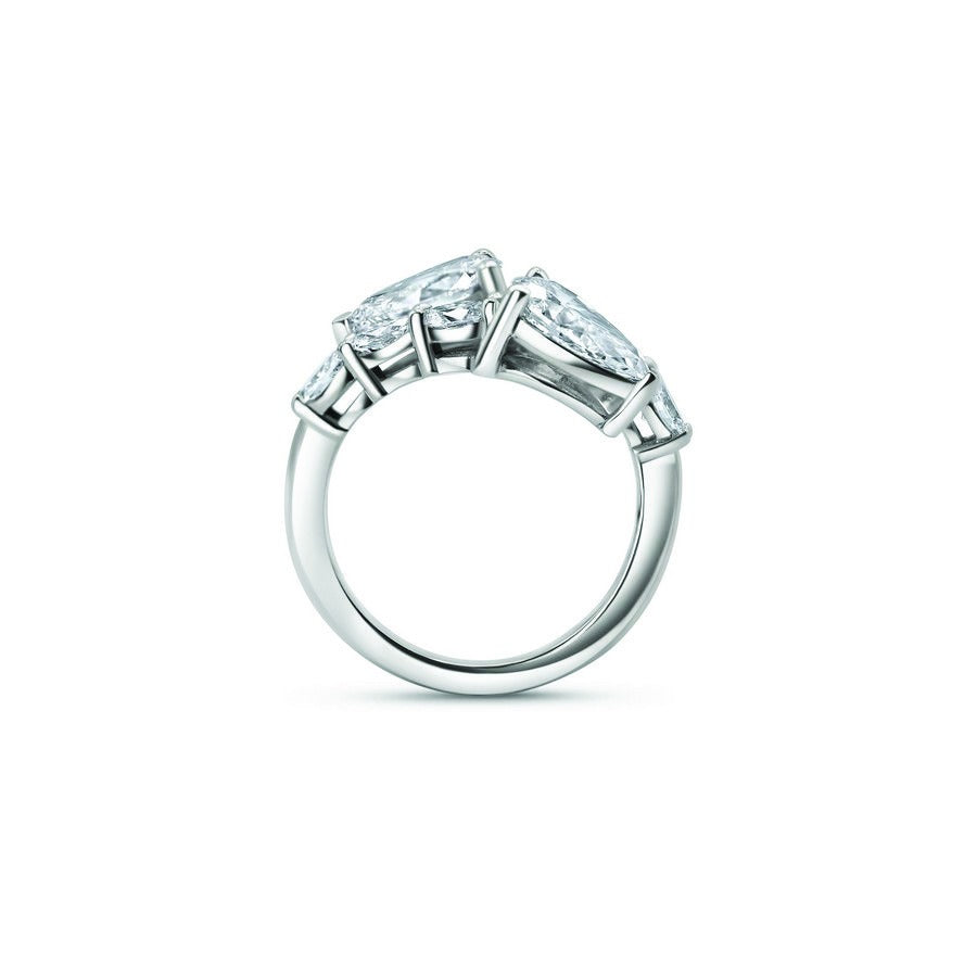 Fancy Vivid Blue and White Floral Ring