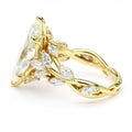 Marquise Twisted Band and Leaf Accent Ring
