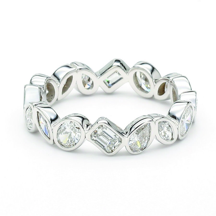 Multi-Shape Bezel Eternity Band