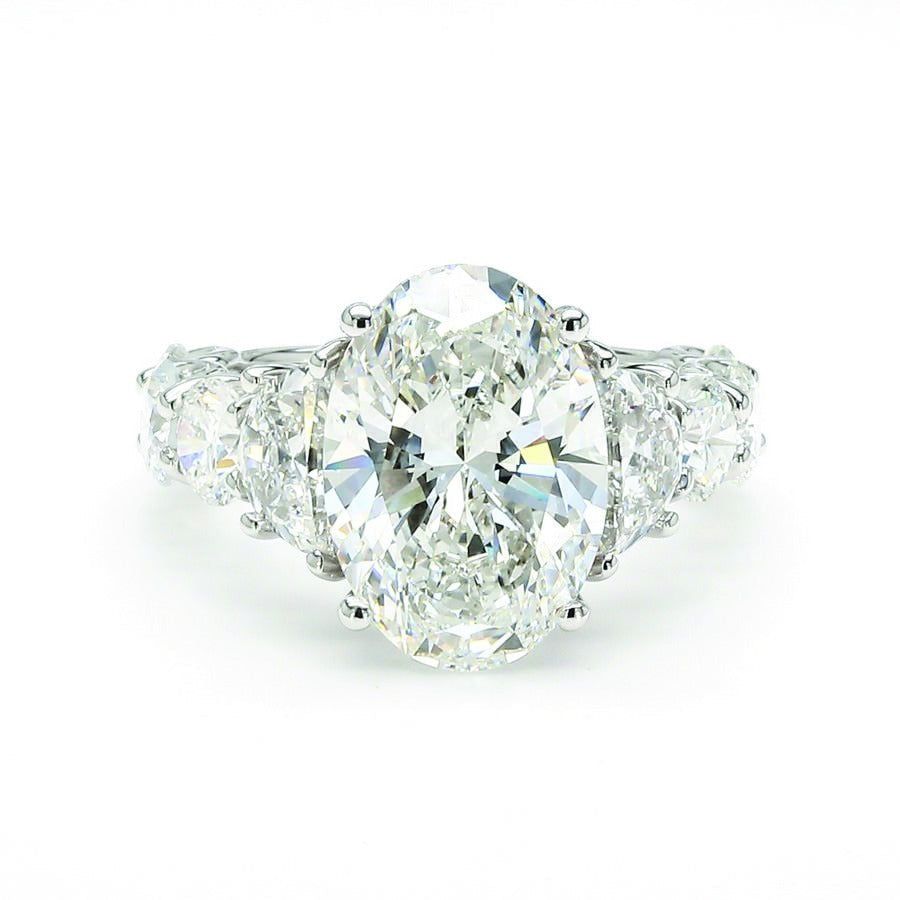 Oval Eternity Band with 6 Round Side Stones