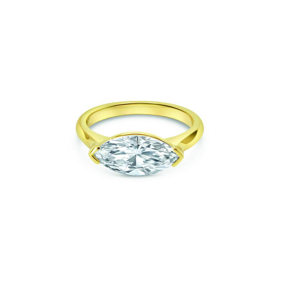 Oval Half-Bezel Ring
