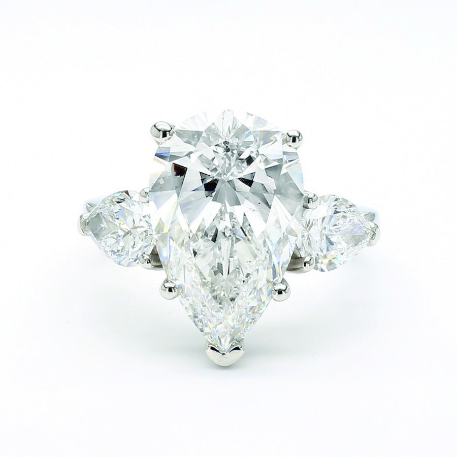 Oval Ring with Fancy Yellow Side Stones