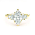 Pink Oval Stone Two-Tone Halo Pave Band