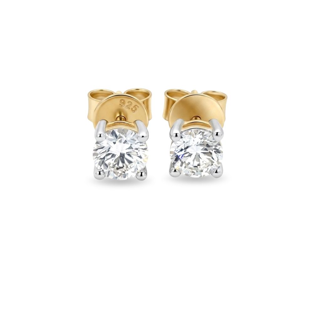 1 ctw lab-grown diamond studs — pair